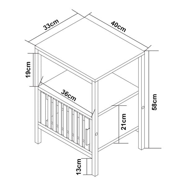 Stolik nocny Luniehti 58x40x33 cm czarny/natura [en.casa]