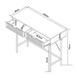 Konsola Luniehti 100x40x75 cm czarny/naturalny [en.casa]