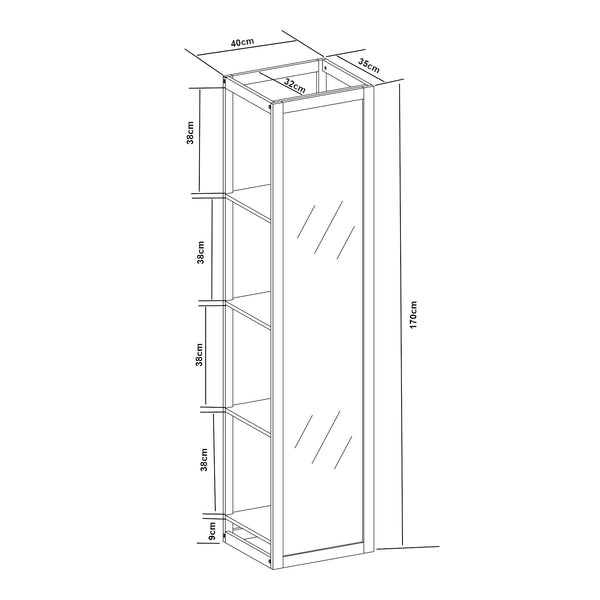 Półka pod lustro As 170x40x35 cm bambus [en.casa]