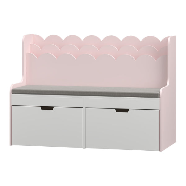 Ławka dziecięca z półką Vestnes 100x45x70 cm Cotton Candy/Biały [en.casa]