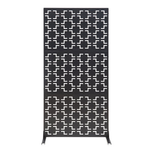 Wewnętrzna ścianka działowa Aaskis stal 200x100x50 cm czarna [casa.pro]