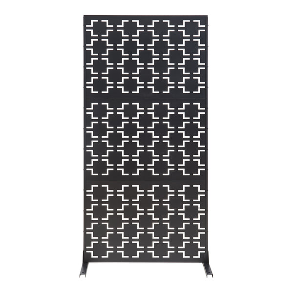 Wewnętrzna ścianka działowa Aaskis stal 200x100x50 cm czarna [casa.pro]