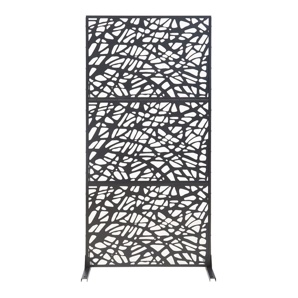 Wewnętrzna ścianka działowa Poskind stal 200x100x50 cm czarna [casa.pro]