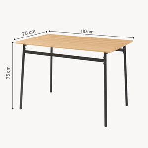 Zestaw jadalniany Pollenev 5-częściowy czarny/dąb [en.casa]