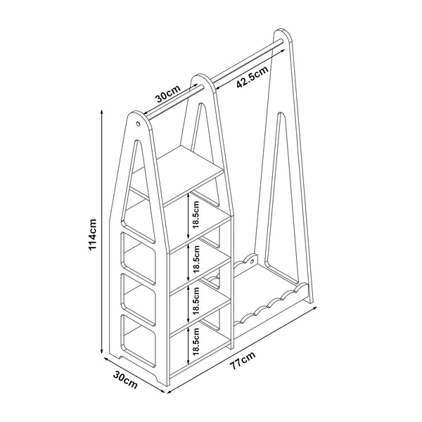 Szafa dziecięca Vestnes 114x77x30 cm Cotton Candy/White [en.casa]