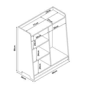 Szafa dziecięca Vestnes 90x80x38 cm Cotton Candy/White [en.casa]