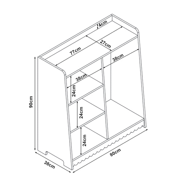 Szafa dziecięca Vestnes 90x80x38 cm Cotton Candy/White [en.casa]
