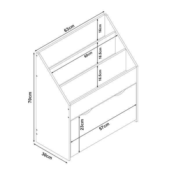 Półka dziecięca Aarnskona 70x63x30 cm motyw Aqua Dream [en.casa]