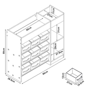 Półka dziecięca Farusa 80x90x30 cm motyw Aqua Dream [en.casa]