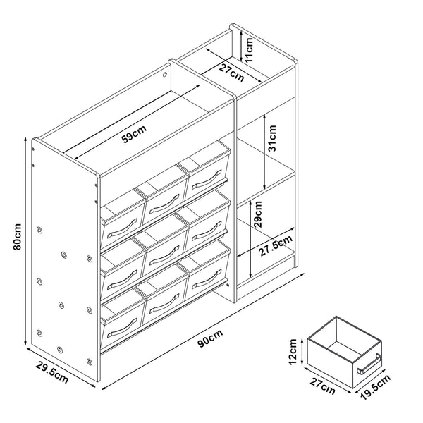Półka dziecięca Farusa 80x90x30 cm motyw Aqua Dream [en.casa]