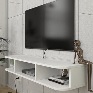 Wisząca szafka RTV Oundsvas 120x30x19 cm biała [en.casa]