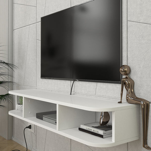 Wisząca szafka RTV Oundsvas 120x30x19 cm biała [en.casa]
