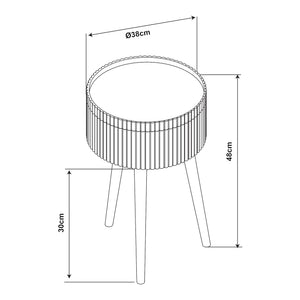Stolik boczny Bongard z miejscem do przechowywania Ø38x48 cm Biały [en.casa]