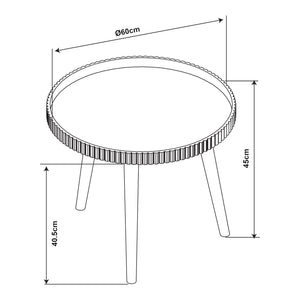 Stolik kawowy Bongard Ø60x45 cm biały [en.casa]