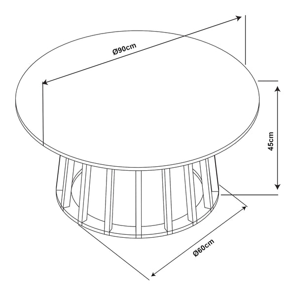 Stolik kawowy Buzzard Ø90x45 cm czarny/betonowy [en.casa]