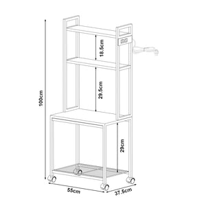 Stolik na kółkach do drukarki Svanaldsvipp 100x55x38 cm Biały [en.casa]
