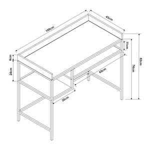 Biurko Belana 100x43x82 cm czarny/dąb [en.casa]