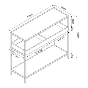 Konsola Belana 110x40x80 cm czarny/dąb [en.casa]