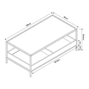 Stolik kawowy Belana 100x48x39 cm czarny/dębowy [en.casa]