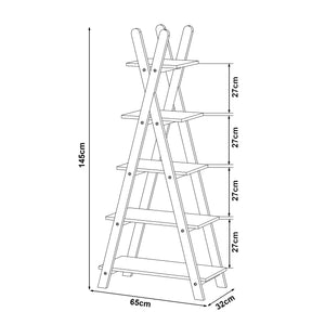 Vanlilu regał z drewna sosnowego 145x65x32 cm naturalny/biały [en.casa]