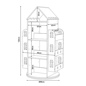 Półka dziecięca obrotowa Sanköre 122x64x43 cm drewno sosnowe naturalne [en.casa]