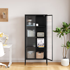 Gablota Vinterhavn 180x80x35 cm stal czarna [en.casa]