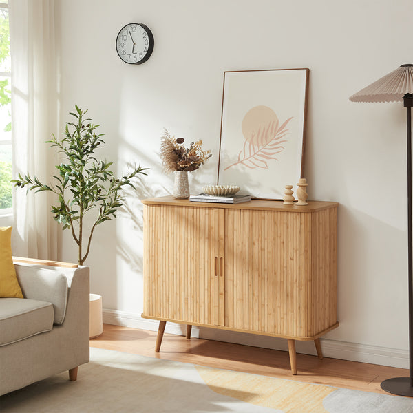 Szafka boczna Nordkapp 100x40x80 cm bambus [en.casa]