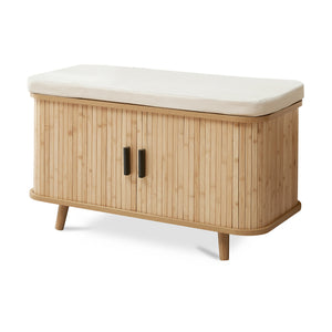 Szafka na buty z poduszką do siedzenia Tvedestrand 50x80x40 cm bambus/beżowy [en.casa]
