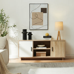 Szafka RTV Kenta 120x39x52 cm Sonoma-dąb/ biały [en.casa]