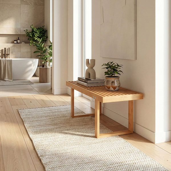 Ławka Aarela 91x41x38 cm bambus [en.casa]