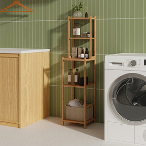 Regał łazienkowy Anun 128x30x30 cm bambus naturalny [en.casa]