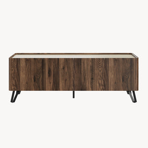 Szafka RTV Trorlon 160x40x55 cm w optyce orzecha/trawertynu [en.casa]