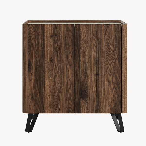 Komoda Trorlon 83x80x40 cm w optyce orzecha/trawertynu [en.casa]