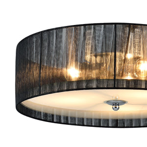 Lampa sufitowa Helena 3x E27 Ø40x12 cm Organza czarny/biały lux.pro