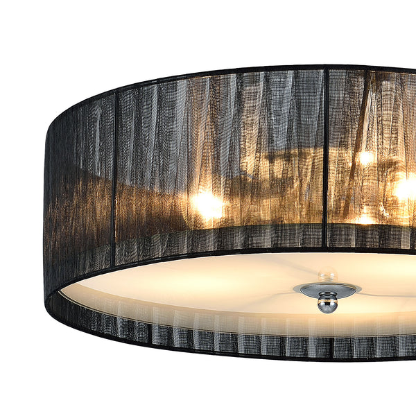 Lampa sufitowa Helena 3x E27 Ø40x12 cm Organza czarny/biały lux.pro