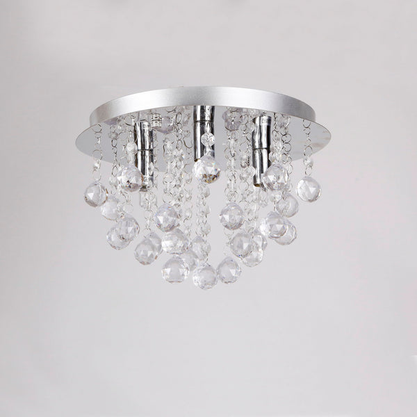 Lampa sufitowa Trio 3x G9 ze sztucznymi kryształami Ø28x20 cm chrom/srebrny