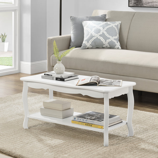 Stolik kawowy Pearl 88x40x42 cm styl Shabby Shic biały en.casa