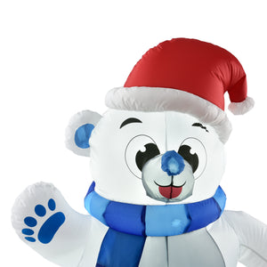 Nadmuchiwany niedźwiedź polarny 120 cm LED do użytku wewnątrz i na zewnątrz en.casa