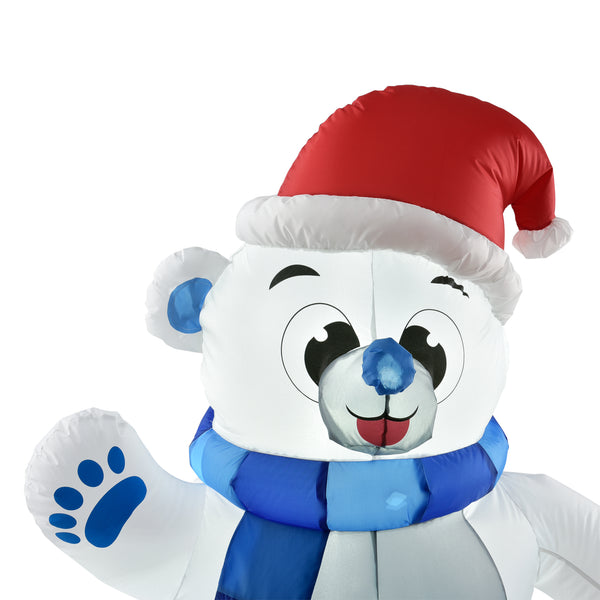 Nadmuchiwany niedźwiedź polarny 120 cm LED do użytku wewnątrz i na zewnątrz en.casa