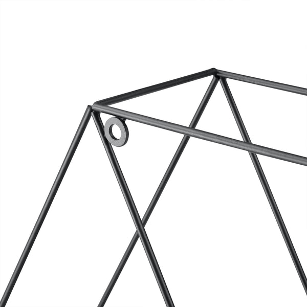 Półka ścienna Flint 62x12x53 cm Plaster miodu z 4 półkami Czarny en.casa