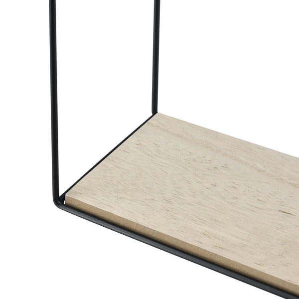 Półka ścienna Eden 30x12x30 cm / 24x12x24 cm 2-częściowa Półki Czarna en.casa