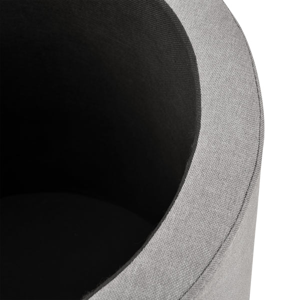 Stolik boczny Napier z miejscem do przechowywania okrągły szary/drewno kolory en.casa