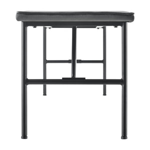 Ławka tapicerowana 130x40x45 cm tkanina szara en.casa