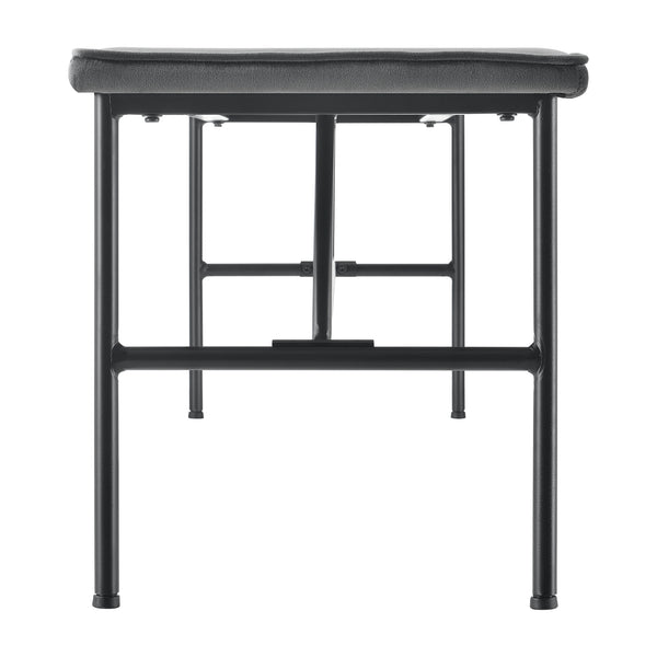 Ławka tapicerowana 130x40x45 cm tkanina szara en.casa