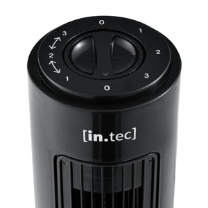 Wentylator stojący z 3 stopniami, cichy, oscylujący, czarny in.tec