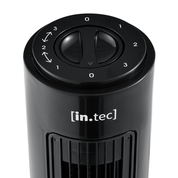 Wentylator stojący z 3 stopniami, cichy, oscylujący, czarny in.tec