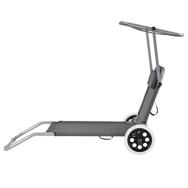 Leżak Falun z daszkiem i kółkami antracytowo-szary casa.pro