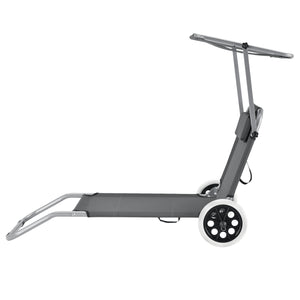 Zestaw 2 leżaków Falun z daszkiem i kółkami antracytowo-szary casa.pro