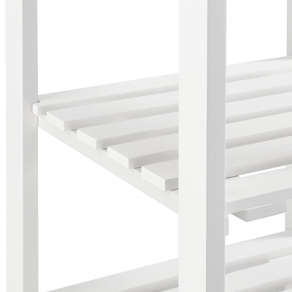 Wózek do serwowania Biel 76x37x37 cm Wózek z szufladą MDF drewno kolory/biały en.casa