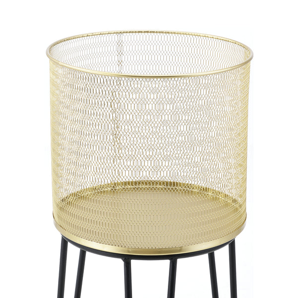 Stojak na doniczkę Menen 2-częściowy czarno-złoty en.casa